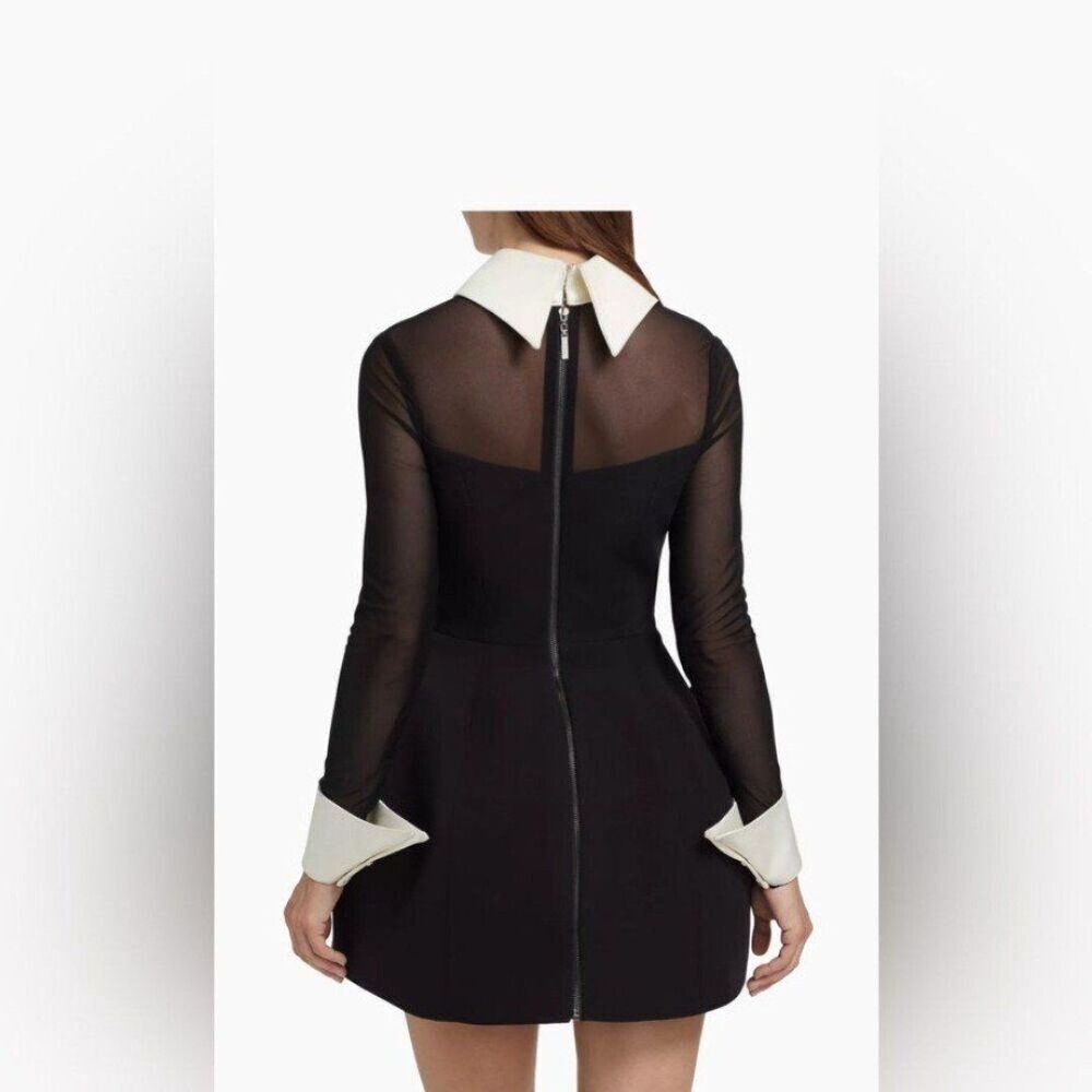 New Bronx and Banco Wednesday Long-Sleeve White Collar Minidress - Picture 16 of 16